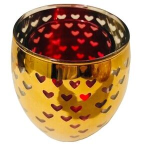 Yankee Candle Hearts Marrakesh Nights Votive Gold Mirror Finish Candle Holder